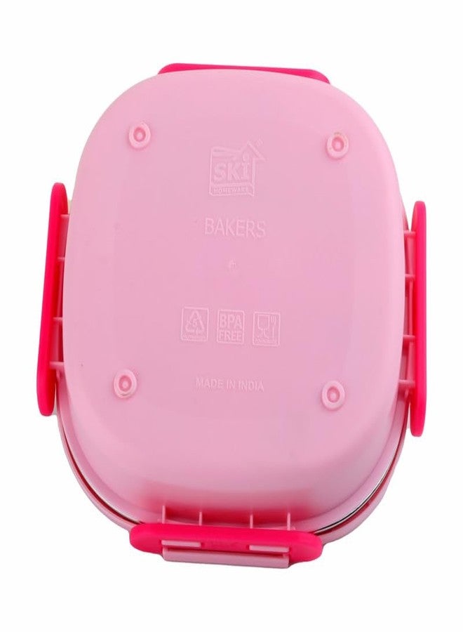 SKi Homeware Baker Insulated 3 Grid Bento Lunch Box With Stainless Steel Inner And A Steel Spoon-Princess, 450Ml - Image 5